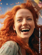 Femme heureuse après une libération émotionnelle